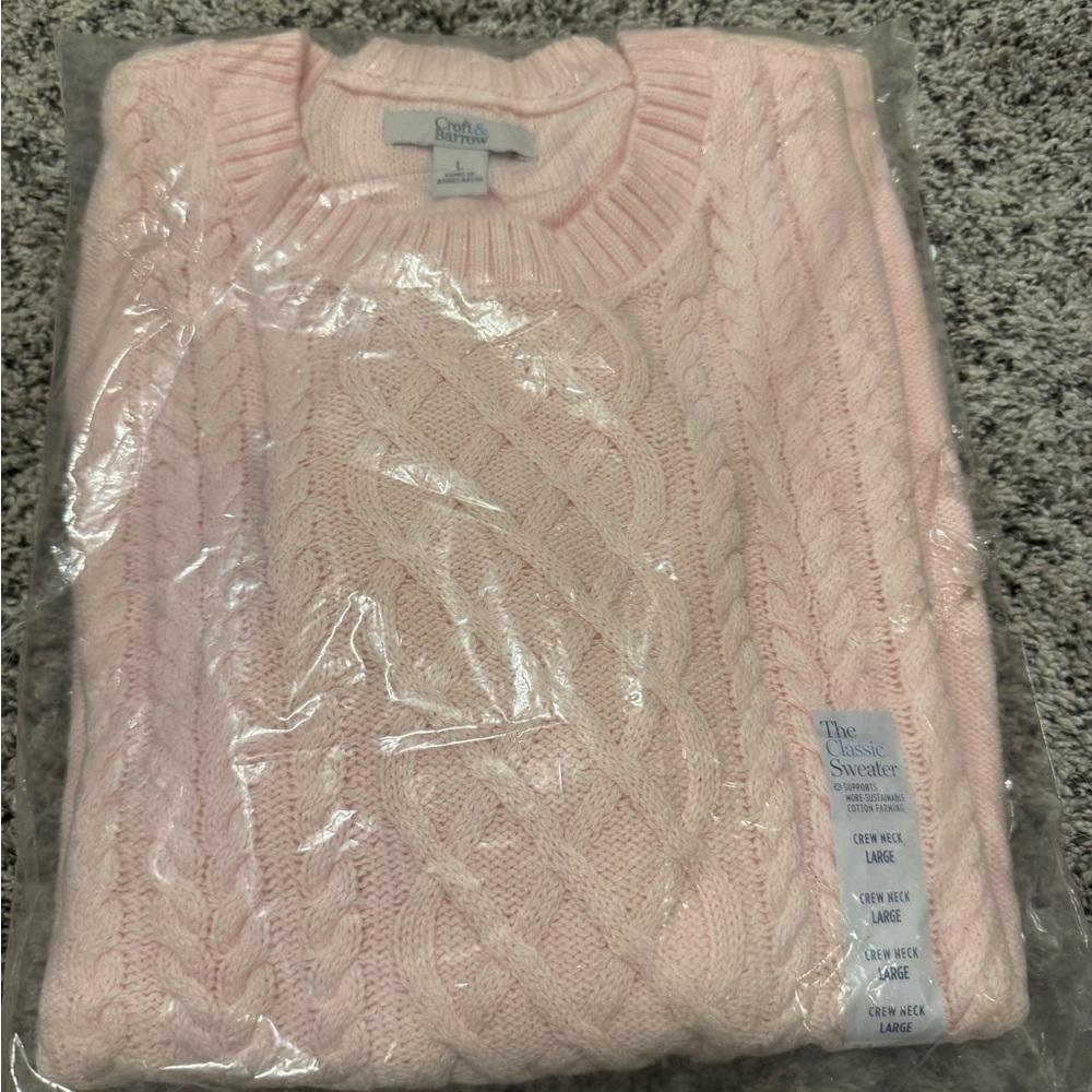 Croft & Barrow Soft Pink Cable Knit Sweater